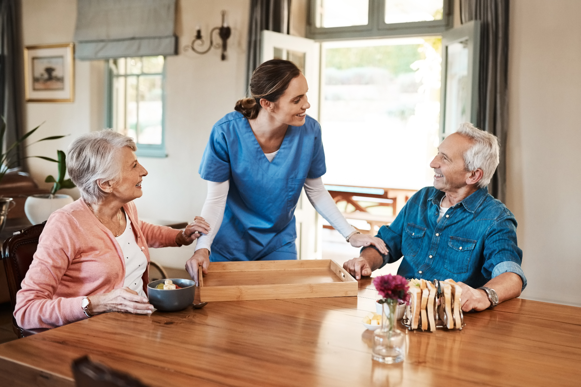 Caregiver and residents at home